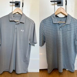 Two Golf Polo Shirts: 1 UA, 1 Nike